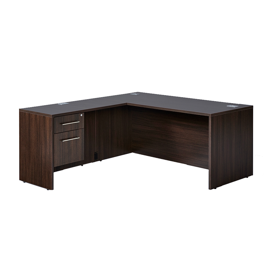 DL-04 66" Desk, 36" Return, Tuxedo Top