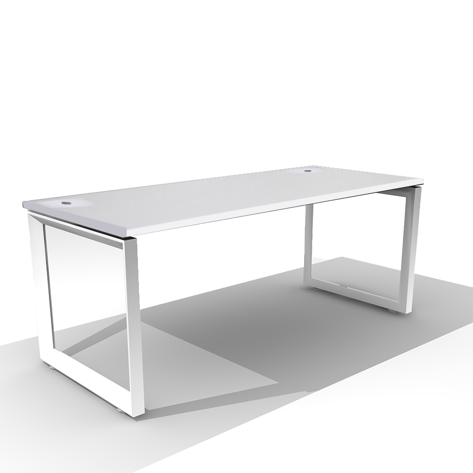 DS-01 60" Desk, White Top, White Legs